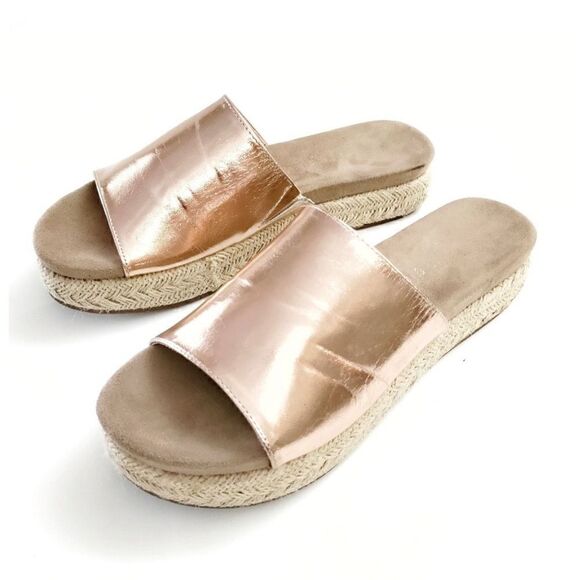 MADDEN GIRL ELTIE IN ROSE GOLD ESPADRILLES SANDALS SLIDES SHOES SIZE 8.5 - Picture 7 of 11